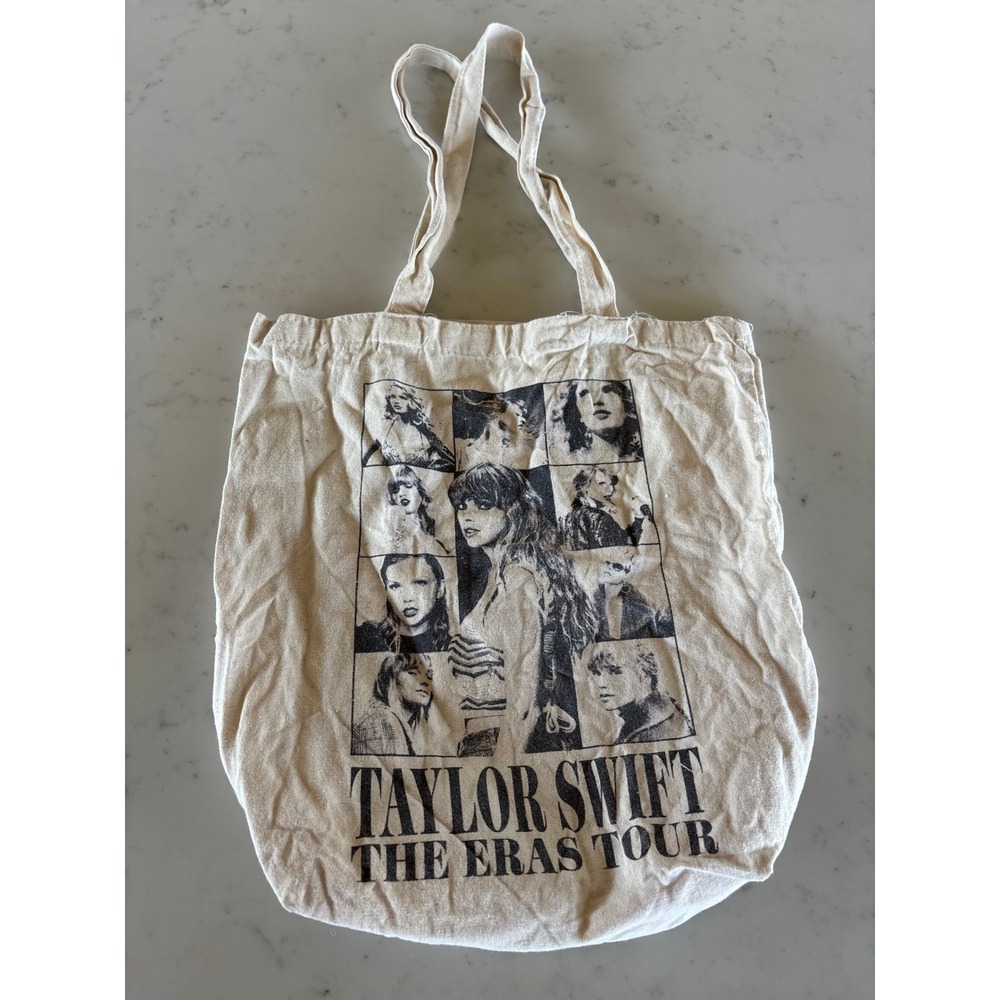 Taylor Swift The Eras Tour Official Merchandise Canvas Tote Bag Cream Multi Era